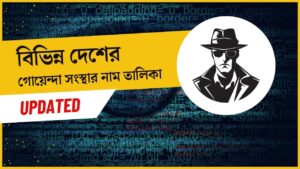 বিভিন্ন দেশের গোয়েন্দা সংস্থার নাম তালিকা [2025 Updated] | Intelligence Agencies of Different Countries